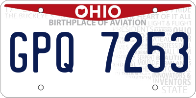 OH license plate GPQ7253