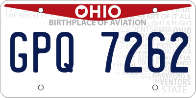 OH license plate GPQ7262