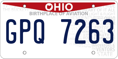 OH license plate GPQ7263
