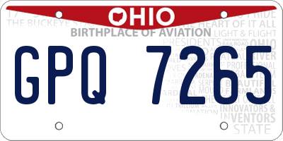 OH license plate GPQ7265