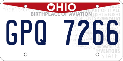 OH license plate GPQ7266