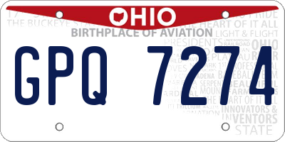 OH license plate GPQ7274