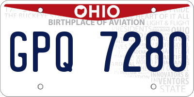 OH license plate GPQ7280