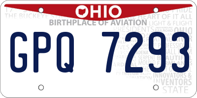 OH license plate GPQ7293