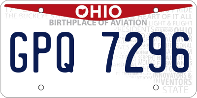 OH license plate GPQ7296
