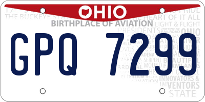OH license plate GPQ7299