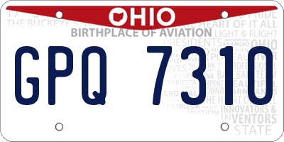 OH license plate GPQ7310