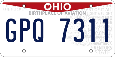 OH license plate GPQ7311