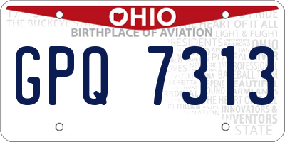 OH license plate GPQ7313