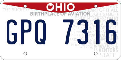 OH license plate GPQ7316