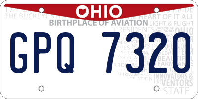 OH license plate GPQ7320