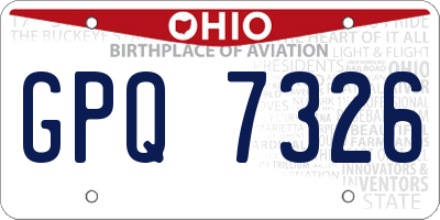 OH license plate GPQ7326