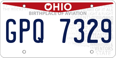 OH license plate GPQ7329