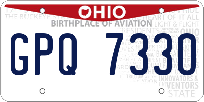 OH license plate GPQ7330