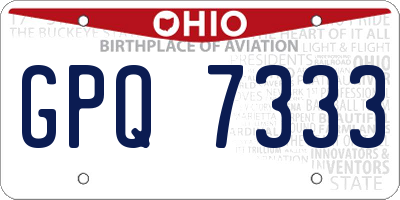 OH license plate GPQ7333