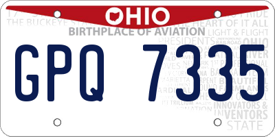 OH license plate GPQ7335