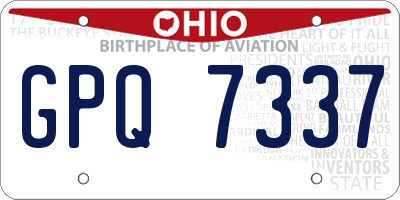 OH license plate GPQ7337