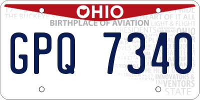 OH license plate GPQ7340