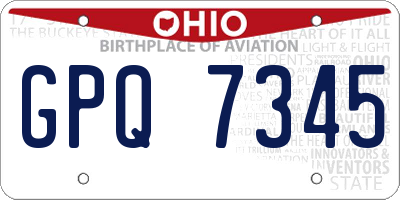 OH license plate GPQ7345