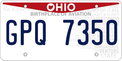 OH license plate GPQ7350