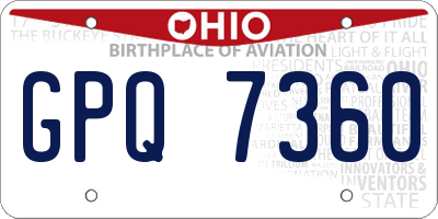 OH license plate GPQ7360