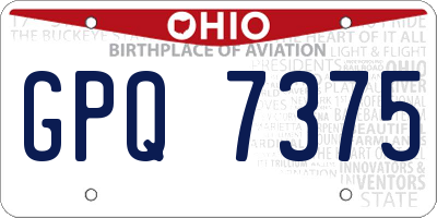OH license plate GPQ7375