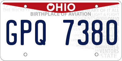 OH license plate GPQ7380