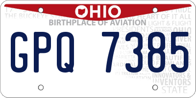 OH license plate GPQ7385