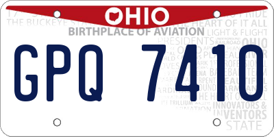 OH license plate GPQ7410