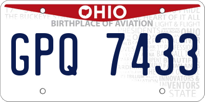 OH license plate GPQ7433