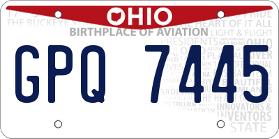 OH license plate GPQ7445