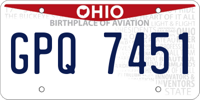 OH license plate GPQ7451