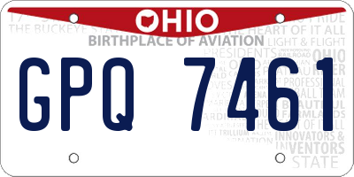 OH license plate GPQ7461