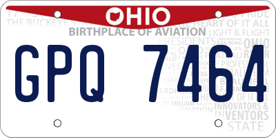 OH license plate GPQ7464