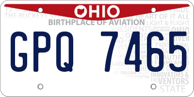 OH license plate GPQ7465