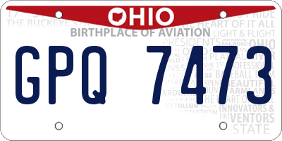 OH license plate GPQ7473