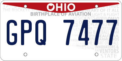 OH license plate GPQ7477