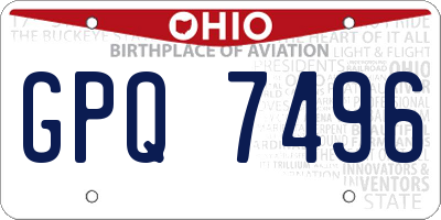 OH license plate GPQ7496