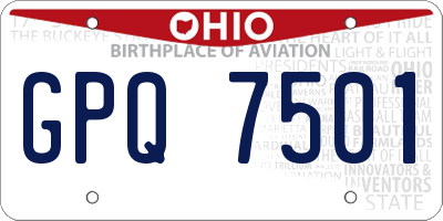 OH license plate GPQ7501