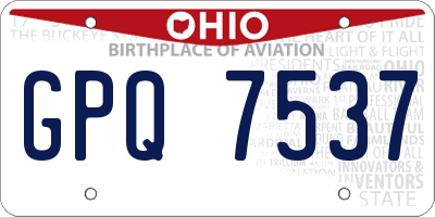 OH license plate GPQ7537