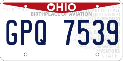 OH license plate GPQ7539