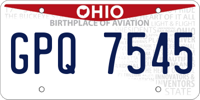 OH license plate GPQ7545