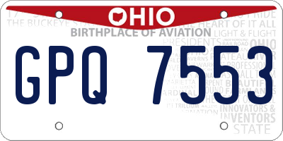 OH license plate GPQ7553