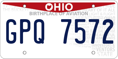 OH license plate GPQ7572