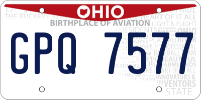 OH license plate GPQ7577