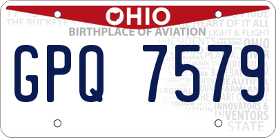 OH license plate GPQ7579