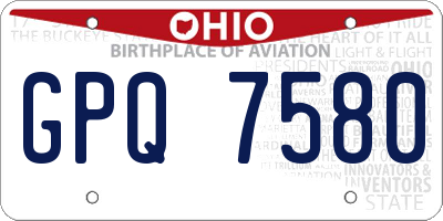OH license plate GPQ7580