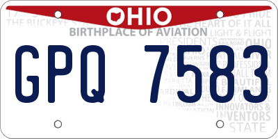 OH license plate GPQ7583