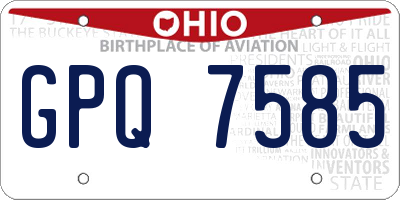 OH license plate GPQ7585