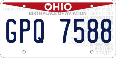 OH license plate GPQ7588